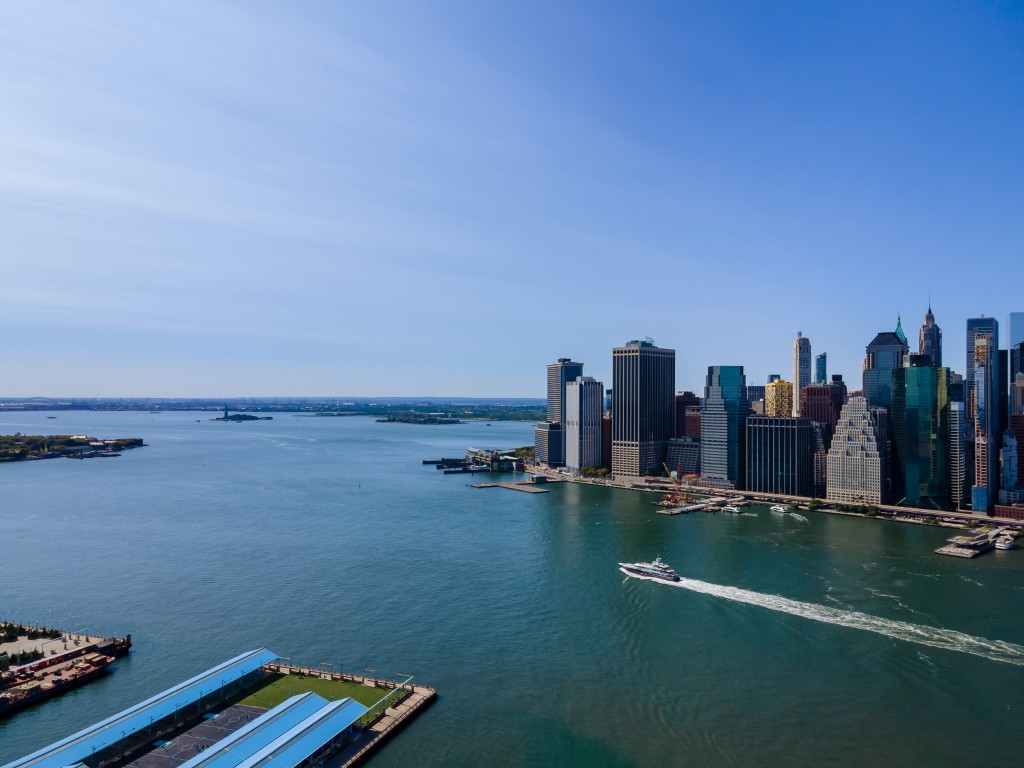 The Manhattan skyline and port